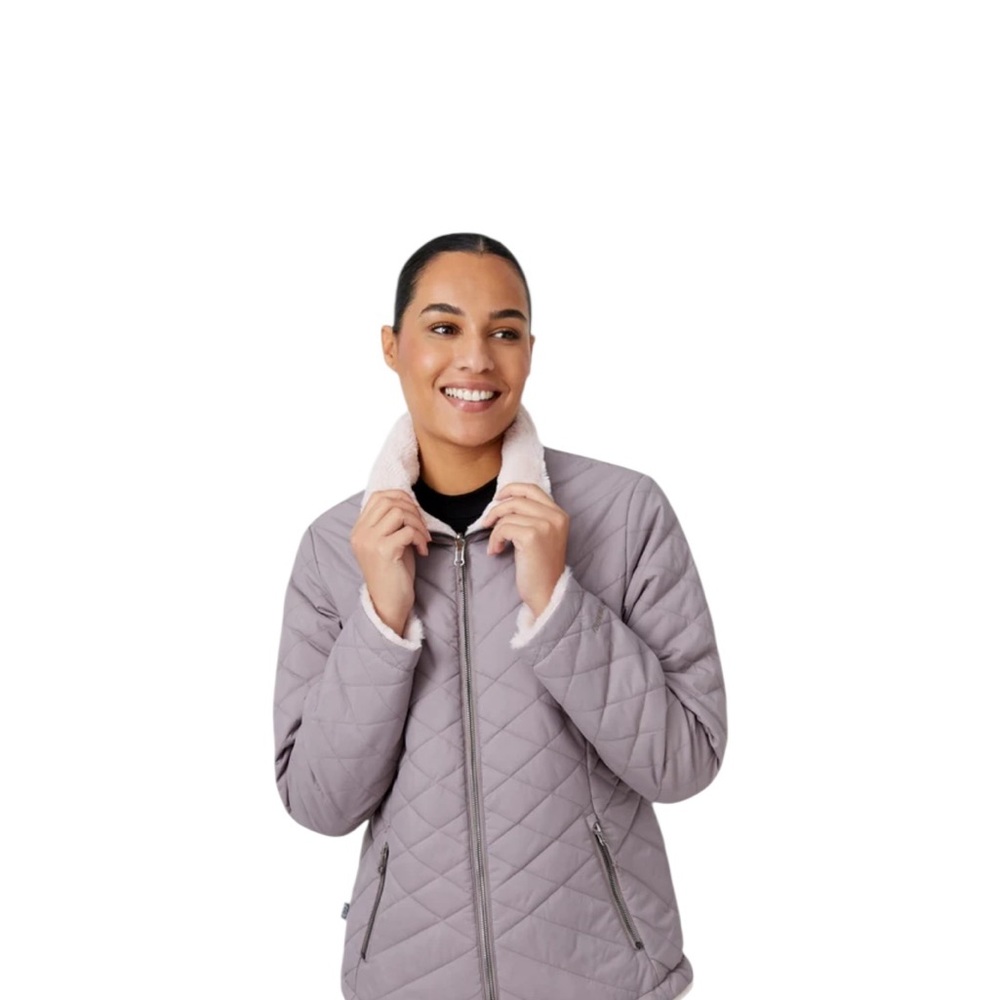 Women's Small FreeCycle Cloud Lite II Quilted Reversible Jacket Zip Lavender